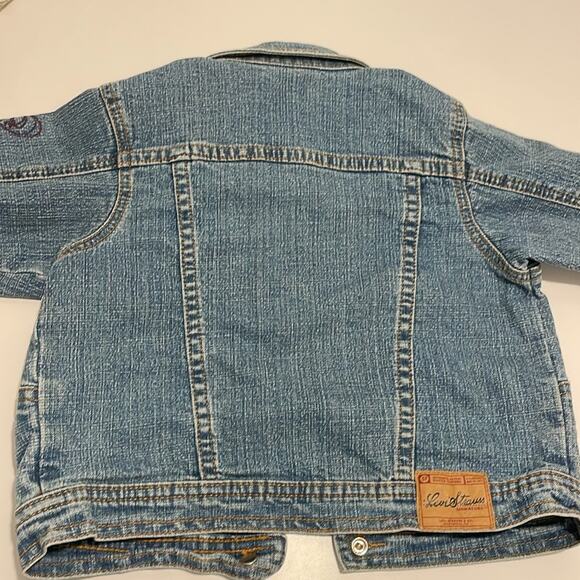 Levi Strauss Brand Girl's 4T Jean Denim Jacket Embroidered Floral - Picture 7 of 7